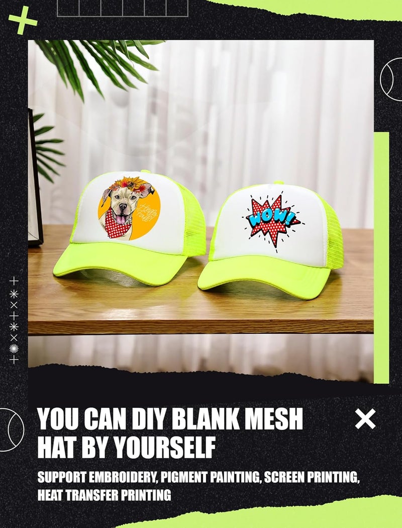 Tarpop 10 Pcs Sublimation Blank Trucker Hats Bulk Mesh Baseball Cap Polyester Mesh Trucker Hat for Men and Women - Image 4